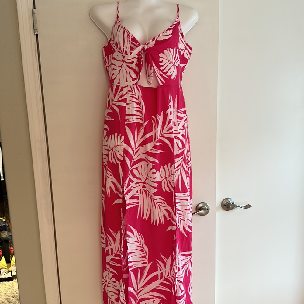 Pink Palm Peekaboo Cover Up